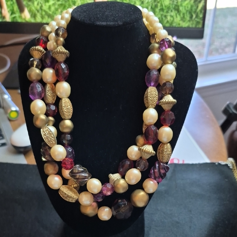 Multi-strand Mixed Media Necklace